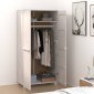 vidaXL Ντουλάπα HAMAR Λευκό 89 x 50 x 180 εκ. από Μασίφ Ξύλο Πεύκου