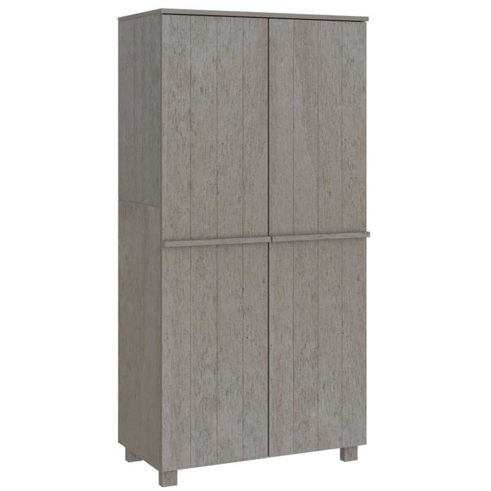 vidaXL Ντουλάπα HAMAR Αν. Γκρι 89 x 50 x 180 εκ. από Μασίφ Ξύλο Πεύκου