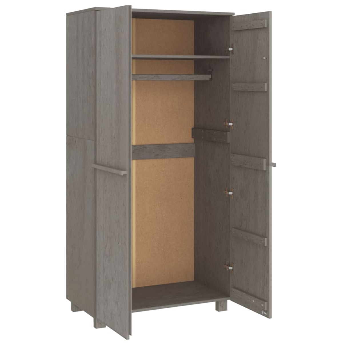 vidaXL Ντουλάπα HAMAR Αν. Γκρι 89 x 50 x 180 εκ. από Μασίφ Ξύλο Πεύκου