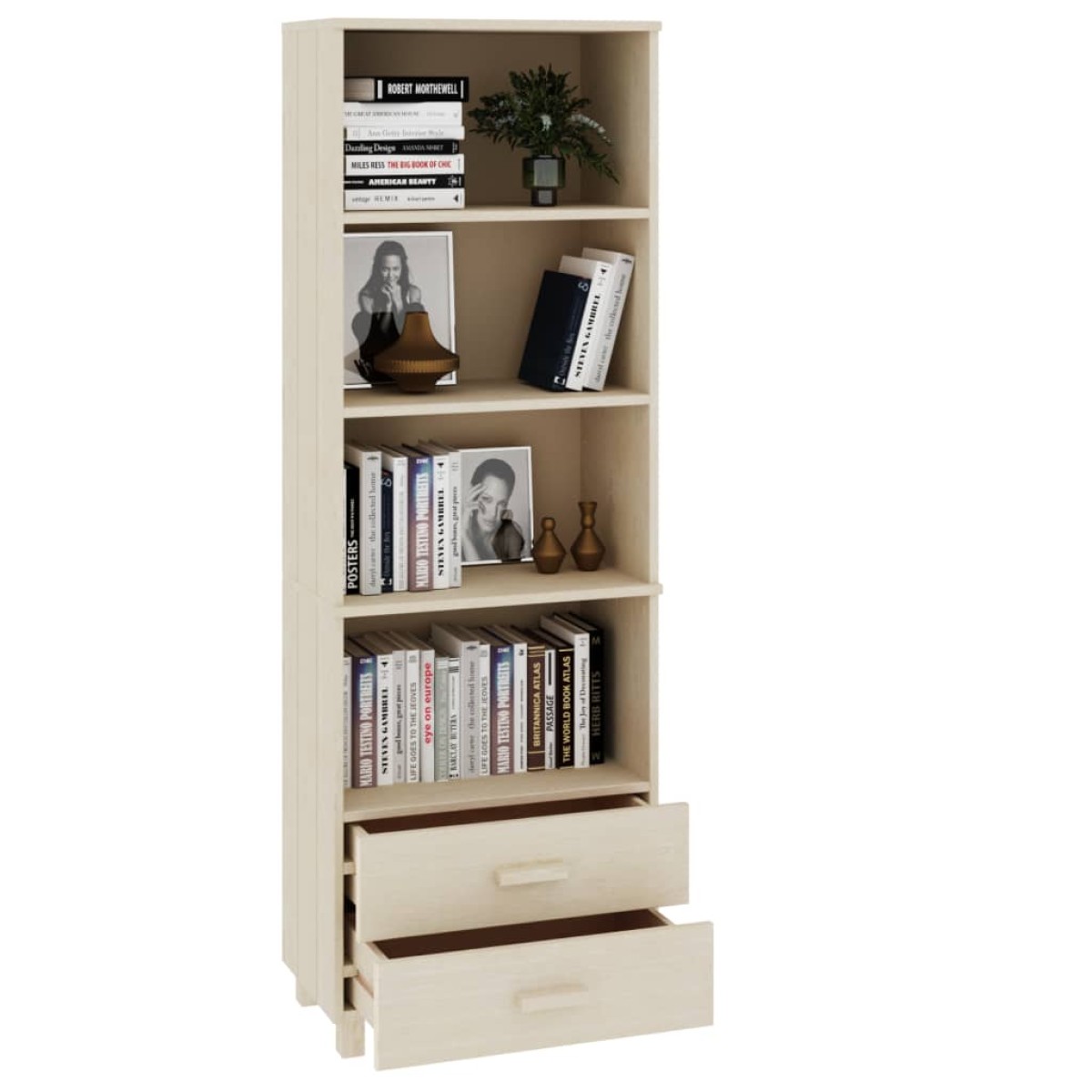 vidaXL Ραφιέρα HAMAR Καφέ Μελί 60 x 35 x 180 εκ. Μασίφ Ξύλο Πεύκου