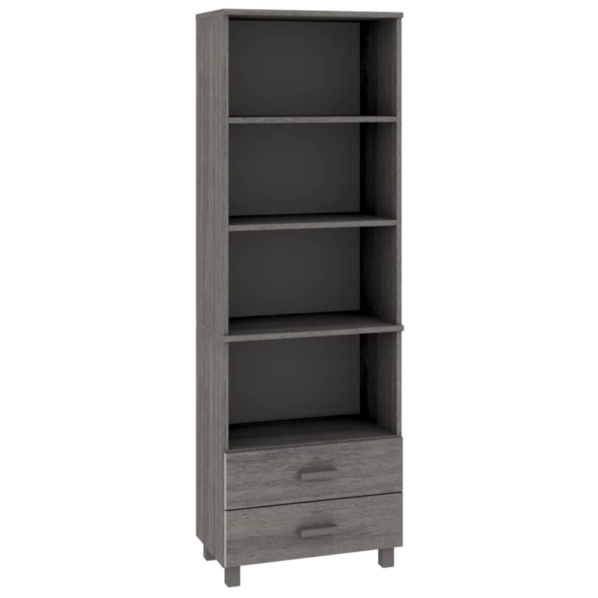 vidaXL Ντουλάπι HAMAR Αν. Γκρι 60 x 35 x 180 εκ Μασίφ Ξύλο Πεύκου