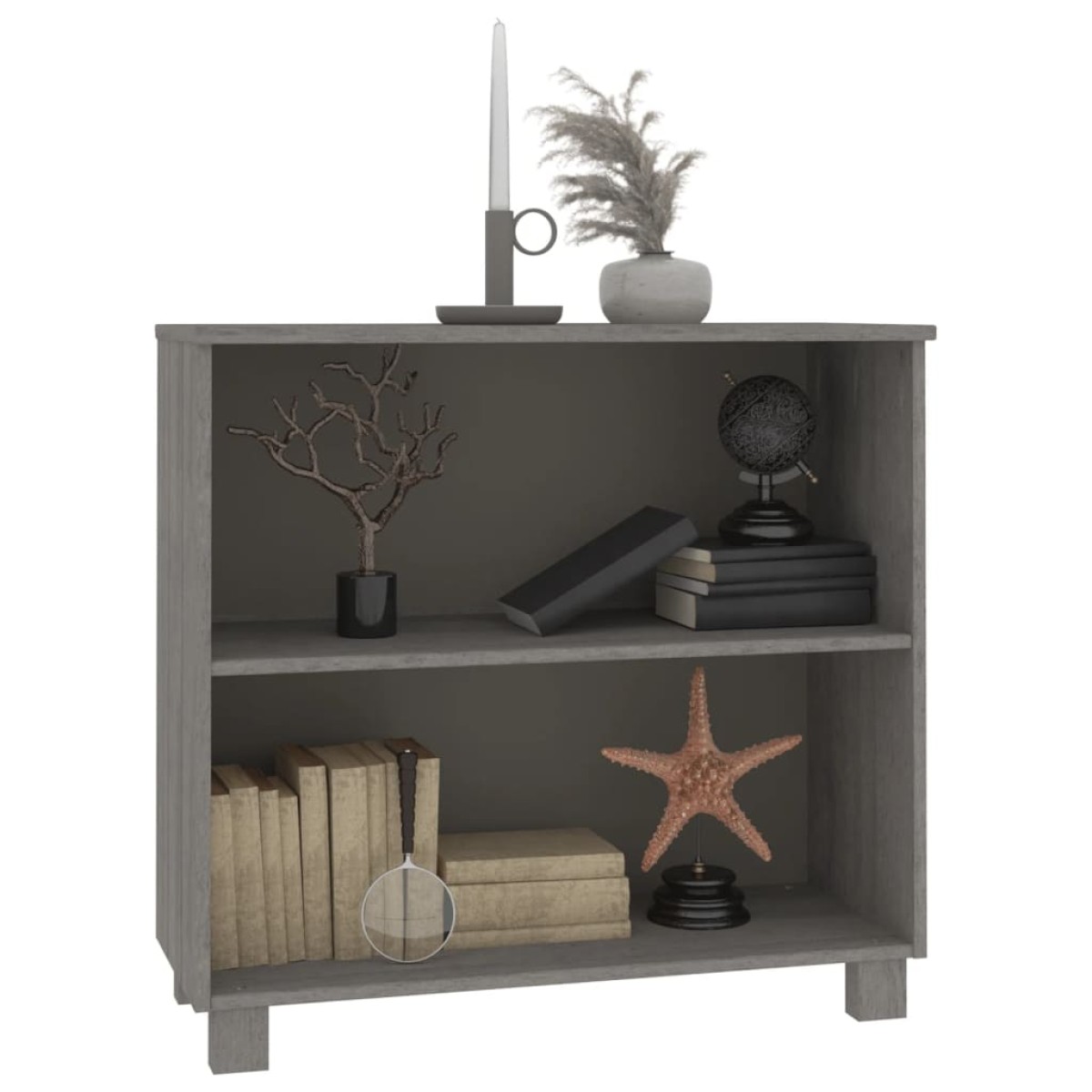 vidaXL Ντουλάπι HAMAR Αν. Γκρι 85 x 35 x 80 εκ. από Μασίφ Ξύλο Πεύκου
