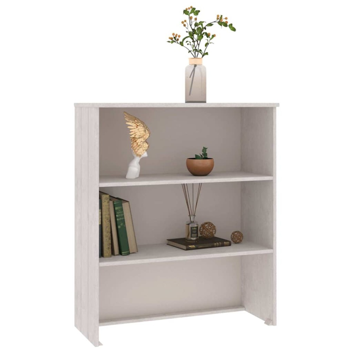 vidaXL Πάνω Μέρος Ντουλαπιού HAMAR Λευκό 85x35x100 εκ. Μασίφ Πεύκο