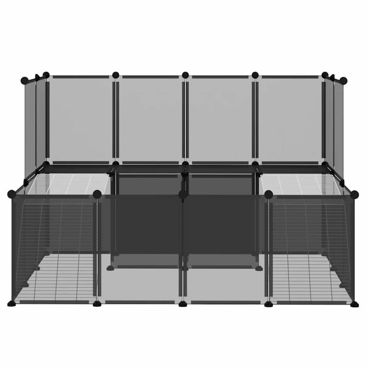 vidaXL Κλουβί Μικρών Ζώων Μαύρο 143x107x93 εκ. Πολυπροπυλένιο & Ατσάλι