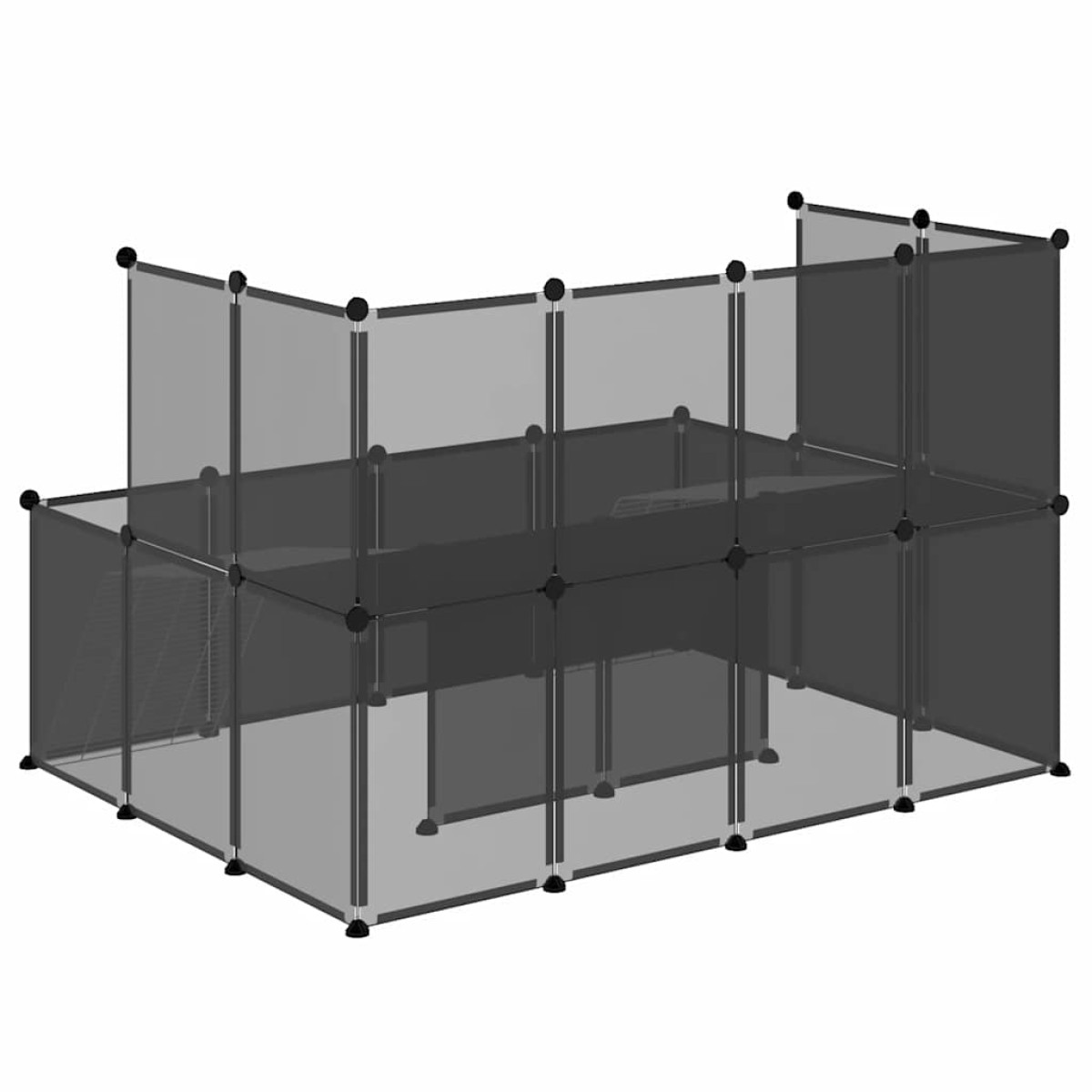 vidaXL Κλουβί Μικρών Ζώων Μαύρο 143x107x93 εκ. Πολυπροπυλένιο & Ατσάλι