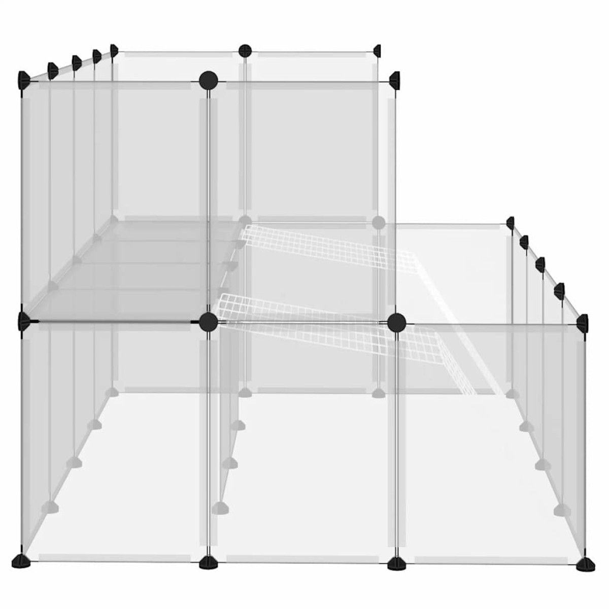 vidaXL Κλουβί Μικρών Ζώων Διαφανές 143x107x93 εκ Πολυπροπυλένιο&Ατσάλι