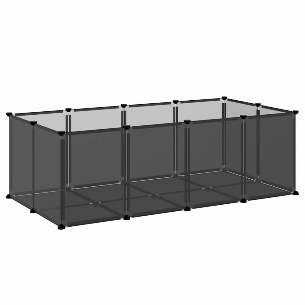 vidaXL Κλουβί Μικρών Ζώων Μαύρο 144x74x46,5 εκ. Πολυπροπυλένιο/Ατσάλι