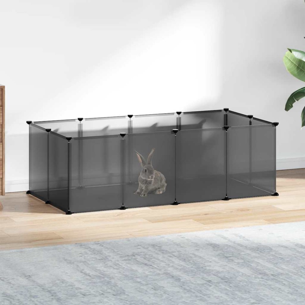 vidaXL Κλουβί Μικρών Ζώων Μαύρο 144x74x46,5 εκ. Πολυπροπυλένιο/Ατσάλι
