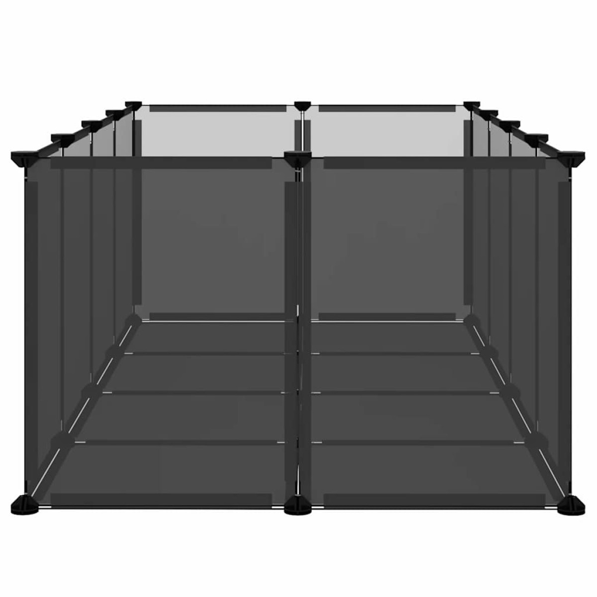 vidaXL Κλουβί Μικρών Ζώων Μαύρο 144x74x46,5 εκ. Πολυπροπυλένιο/Ατσάλι