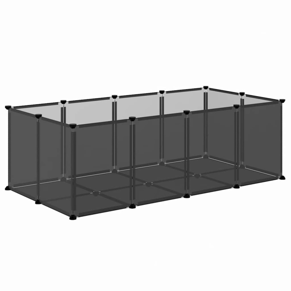 vidaXL Κλουβί Μικρών Ζώων Μαύρο 144x74x46,5 εκ. Πολυπροπυλένιο/Ατσάλι