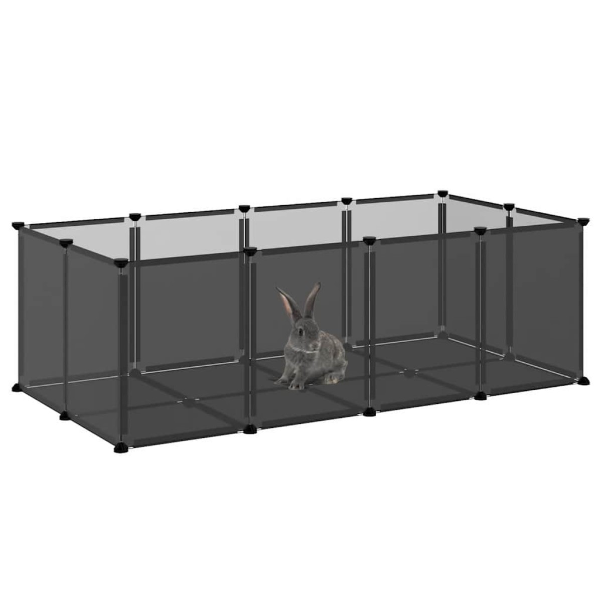vidaXL Κλουβί Μικρών Ζώων Μαύρο 144x74x46,5 εκ. Πολυπροπυλένιο/Ατσάλι