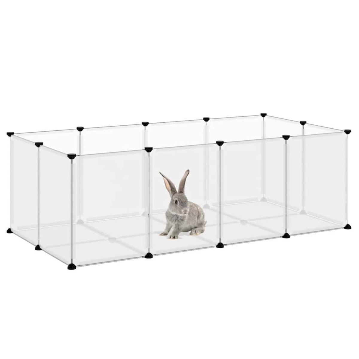 vidaXL Κλουβί Μικρών Ζώων Διαφανές 144x74x46,5 εκ Πολυπροπυλ. & Ατσάλι