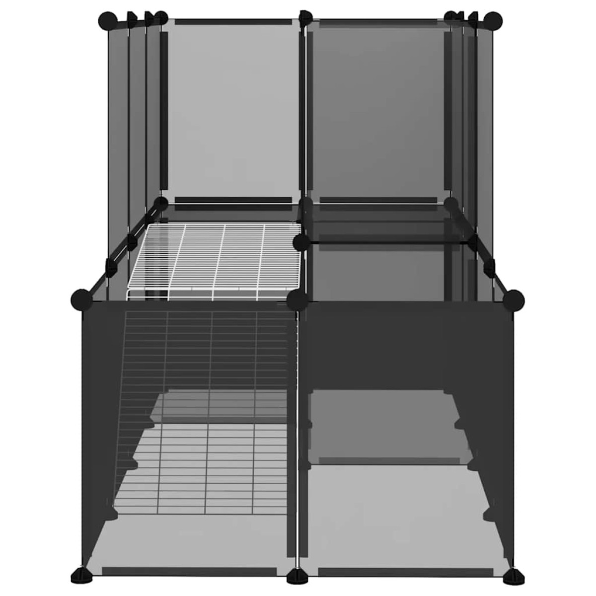 vidaXL Κλουβί Μικρών Ζώων Μαύρο 142x74x93 εκ. Πολυπροπυλένιο/Ατσάλι