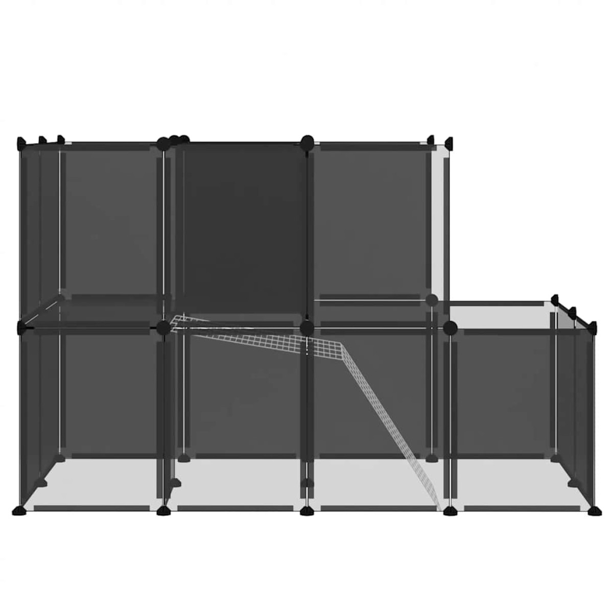 vidaXL Κλουβί Μικρών Ζώων Μαύρο 142x74x93 εκ. Πολυπροπυλένιο/Ατσάλι