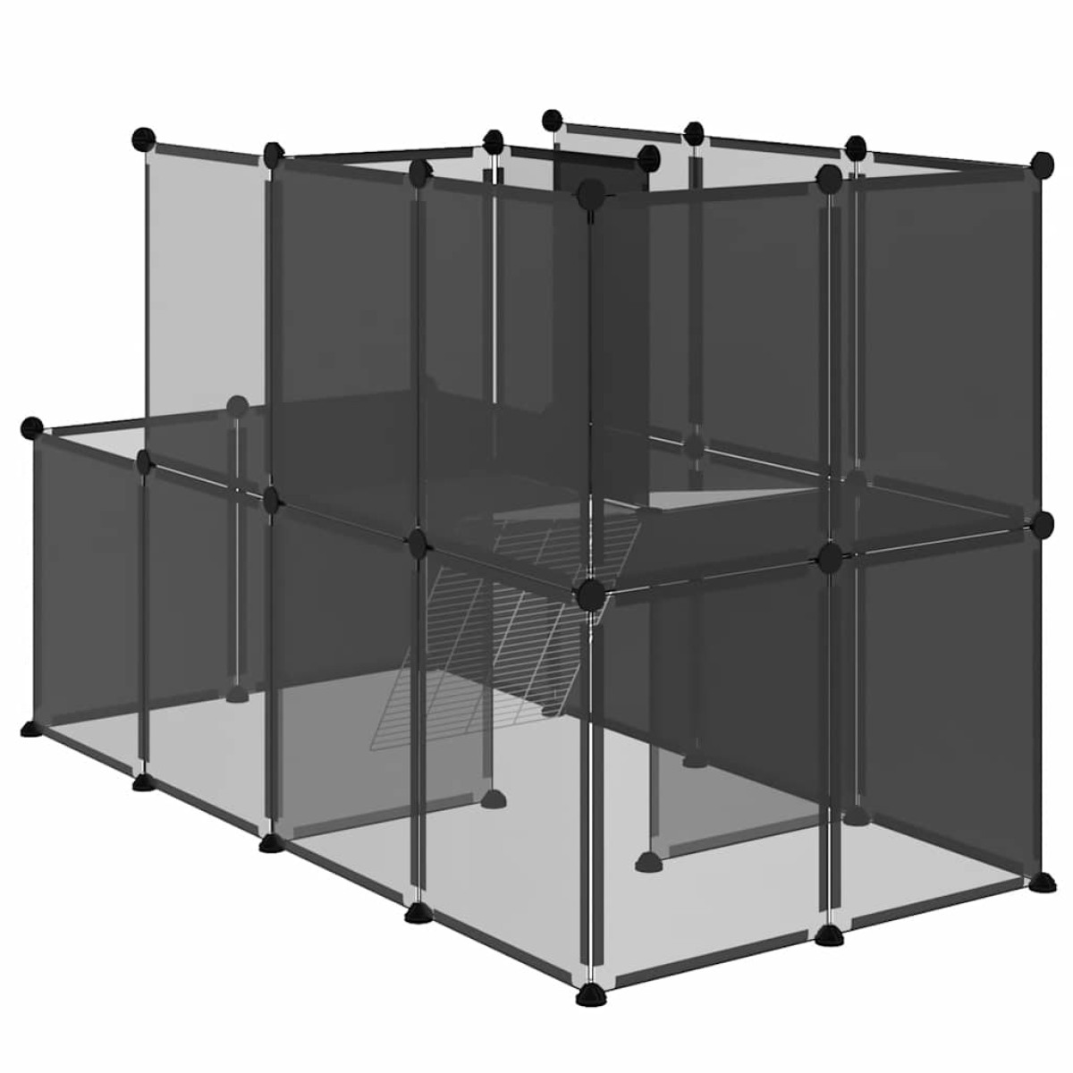 vidaXL Κλουβί Μικρών Ζώων Μαύρο 142x74x93 εκ. Πολυπροπυλένιο/Ατσάλι