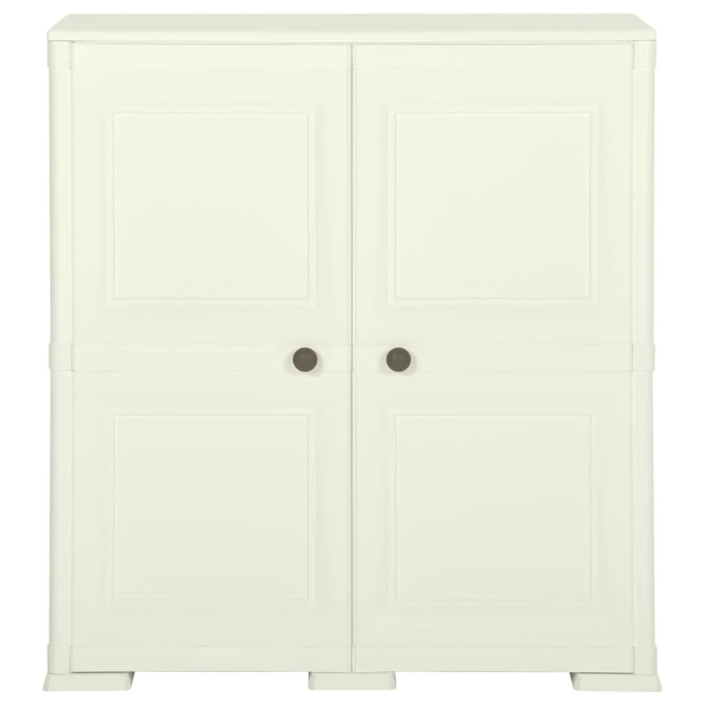 vidaXL Πλαστικό Ντουλάπι Κρεμ Ανοιχτό 79 x 43 x 85,5εκ με Σχέδιο Ξύλου