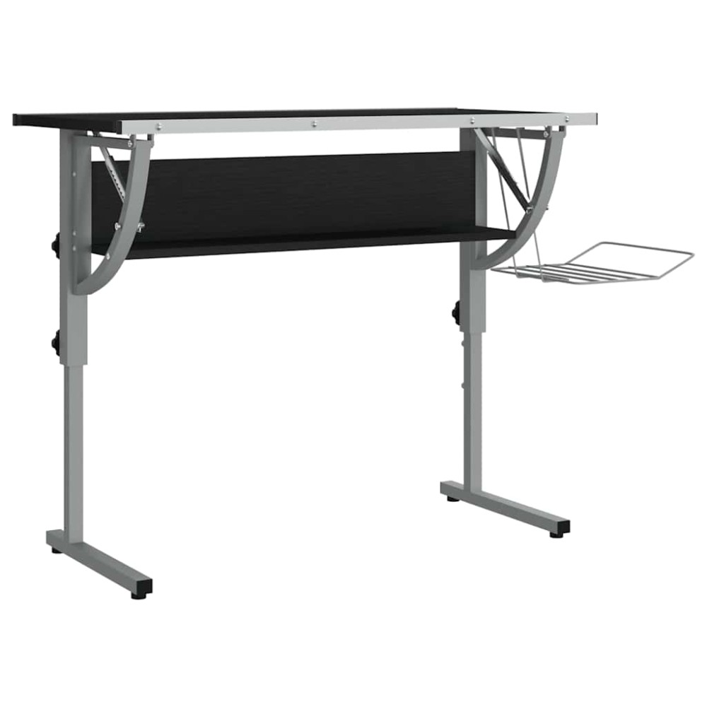 vidaXL Γραφείο Χειροτ. Μαύρο/Γκρι 110x53x(58-87) εκ. Επ. Ξύλο&Ατσάλι