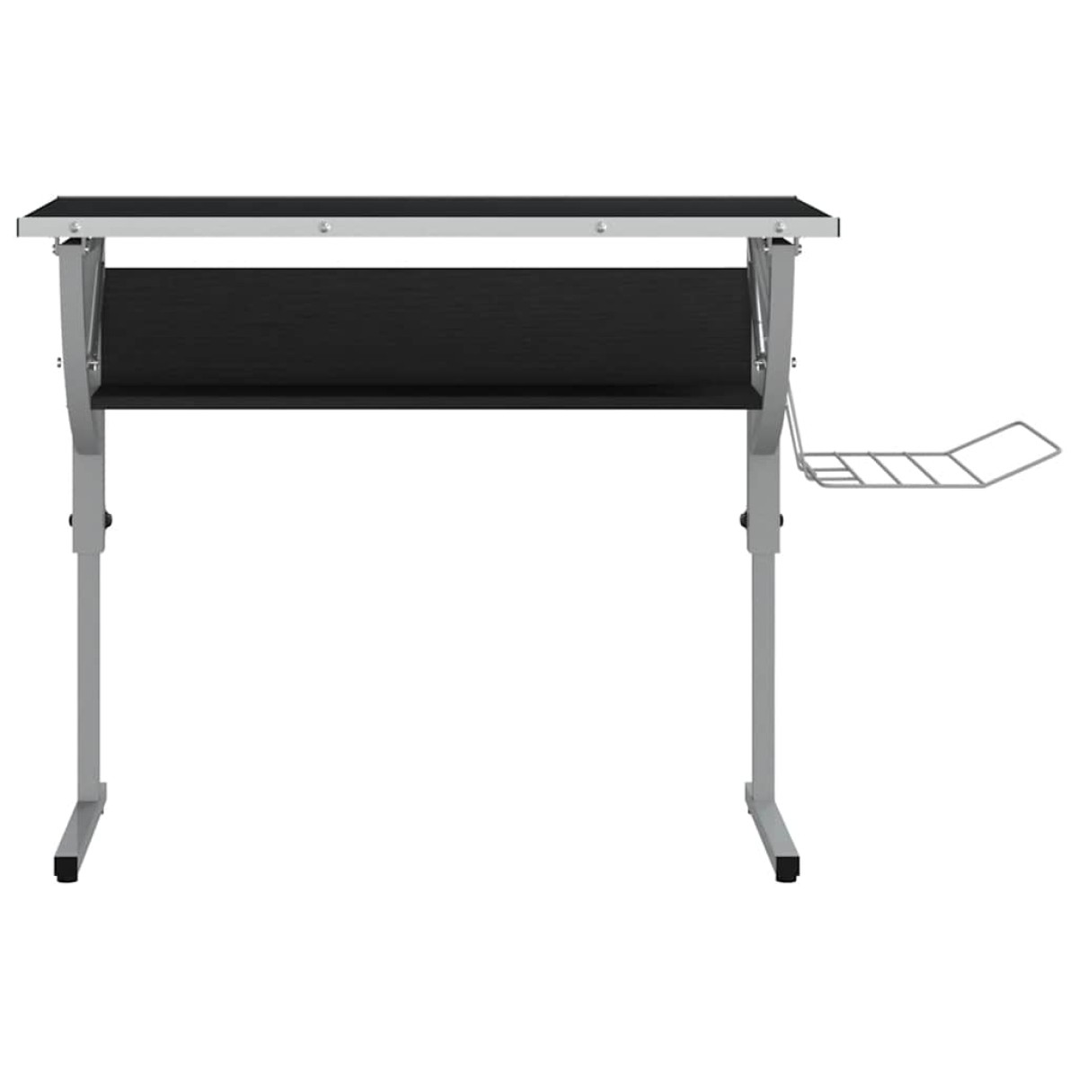 vidaXL Γραφείο Χειροτ. Μαύρο/Γκρι 110x53x(58-87) εκ. Επ. Ξύλο&Ατσάλι