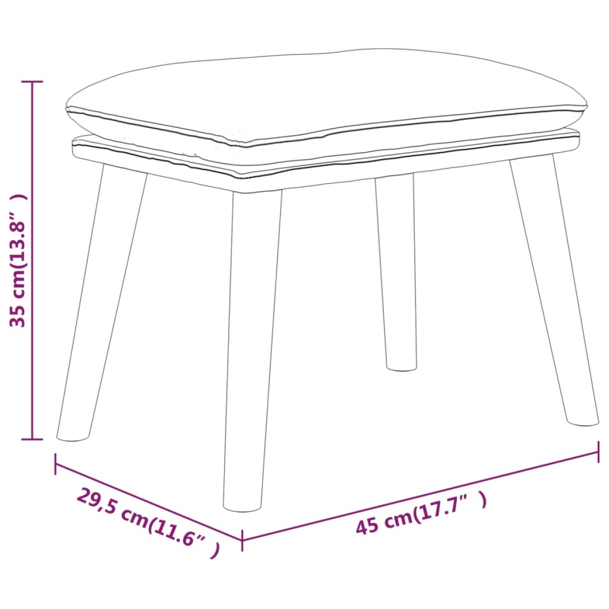 vidaXL Υποπόδιο Taupe 45 x 29,5 x 35 εκ. Υφασμάτινο