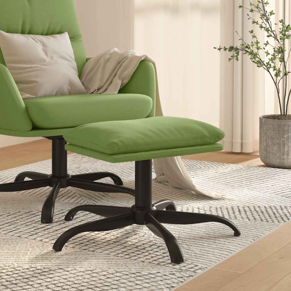 vidaXL Υποπόδιο Ανοιχτό Πράσινο 60x60x36 εκ. Βελούδινο