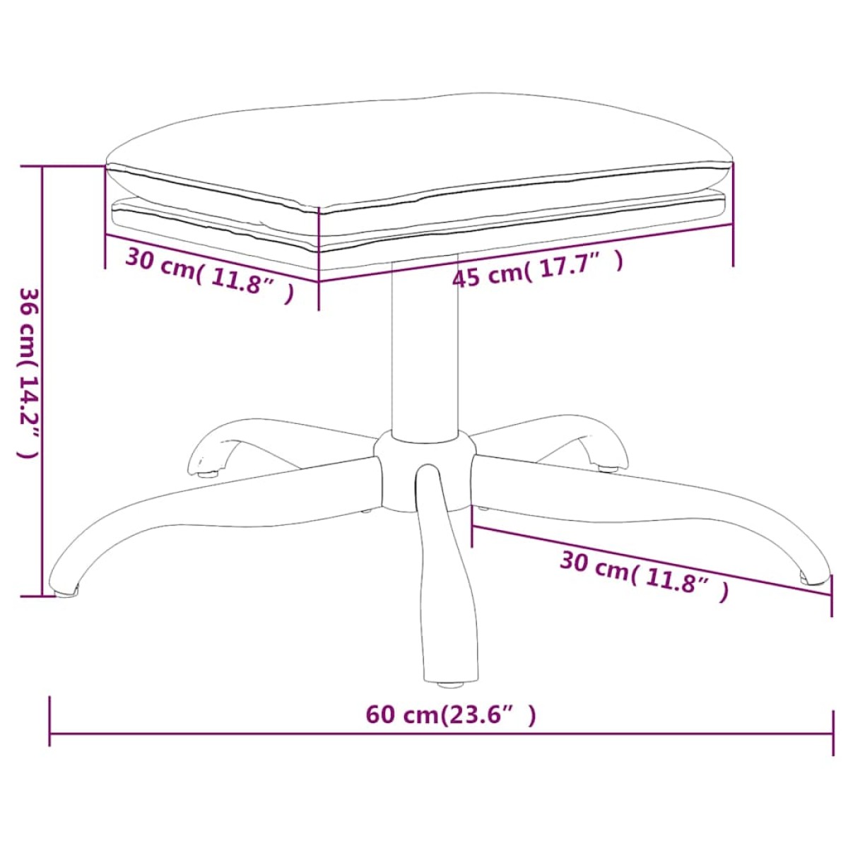 vidaXL Υποπόδιο Ανοιχτό Πράσινο 60x60x36 εκ. Βελούδινο