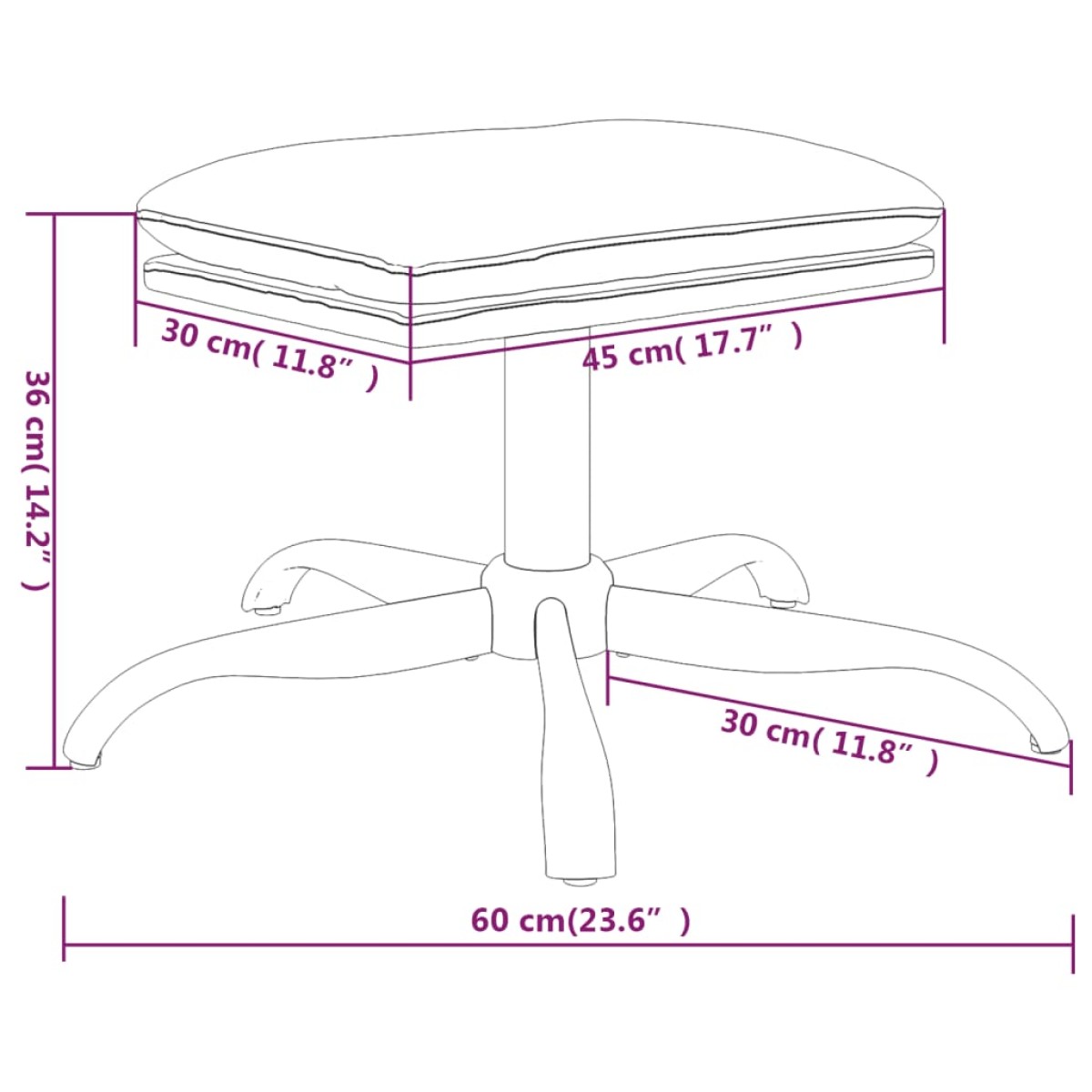vidaXL Υποπόδιο Καπουτσίνο 60x60x36 εκ. από Συνθετικό Δέρμα