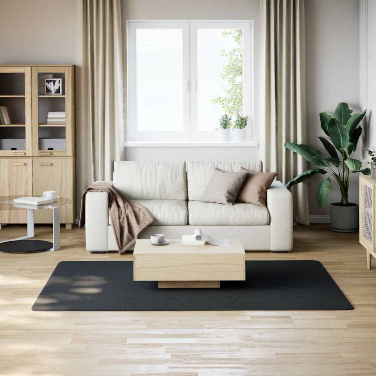 vidaXL Χαλί Πλενόμενο Μαλακό Shaggy Μαύρο 160 x 230 εκ. Αντιολισθητικό