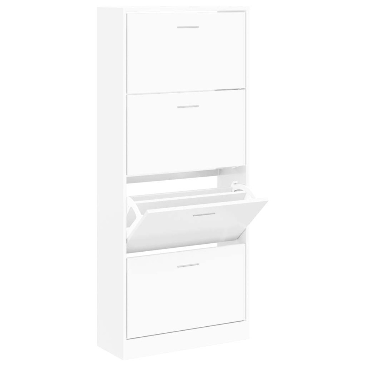 vidaXL Παπουτσοθήκη Λευκή 63 x 24 x 147 εκ. από Επεξεργασμένο Ξύλο