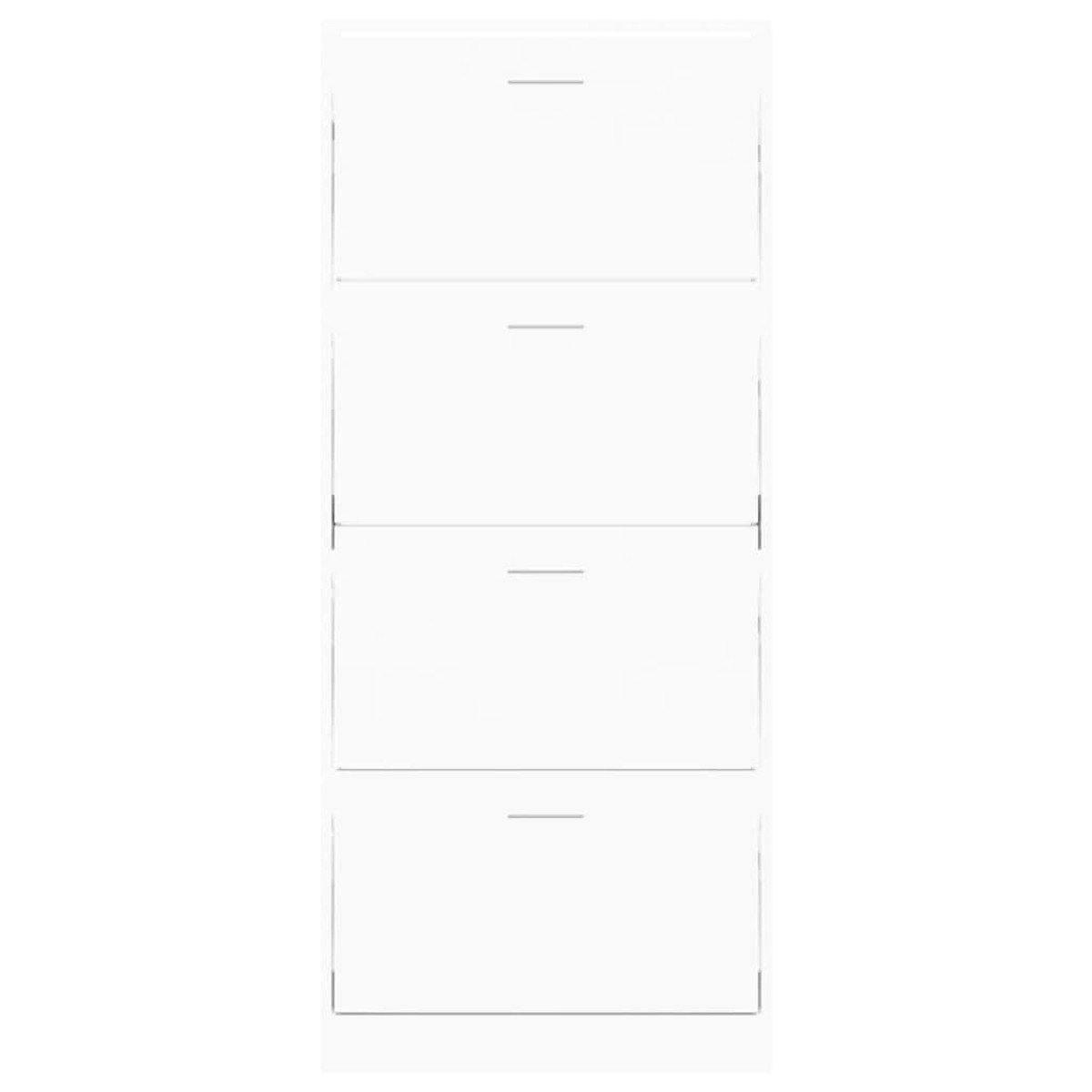 vidaXL Παπουτσοθήκη Λευκή 63 x 24 x 147 εκ. από Επεξεργασμένο Ξύλο