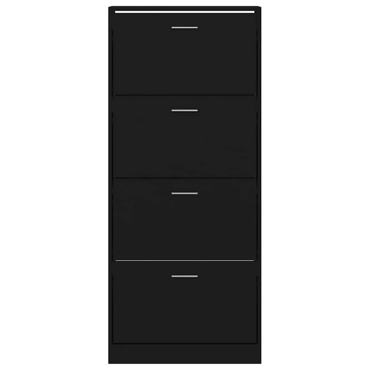 vidaXL Παπουτσοθήκη Μαύρη 63x24x147 εκ. από Επεξεργασμένο Ξύλο