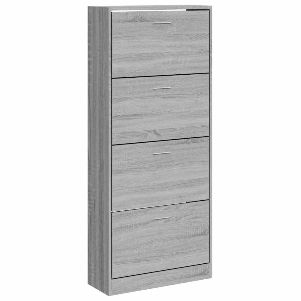 vidaXL Παπουτσοθήκη Γκρι Sonoma 63x24x147 εκ. από Επεξεργασμένο Ξύλο