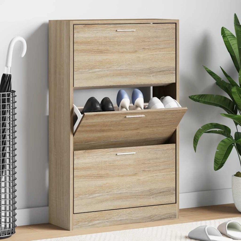 vidaXL Παπουτσοθήκη Sonoma Δρυς 63x24x103 εκ. από Επεξεργασμένο Ξύλο
