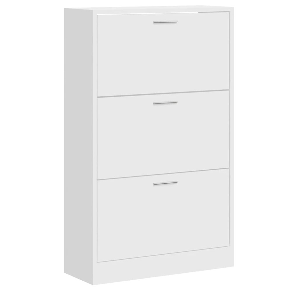 vidaXL Παπουτσοθήκη Γυαλιστερό Λευκό 63x24x103 εκ. Επεξεργασμένο Ξύλο