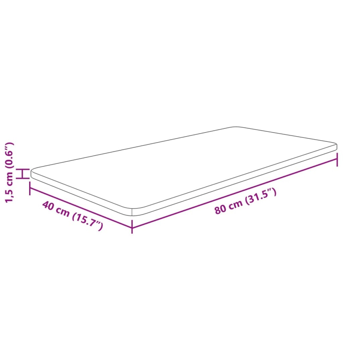 vidaXL Πάγκος Μπάνιου Αν. Καφέ 80x40x1,5 εκ. Επεξ. Μασίφ Ξύλο