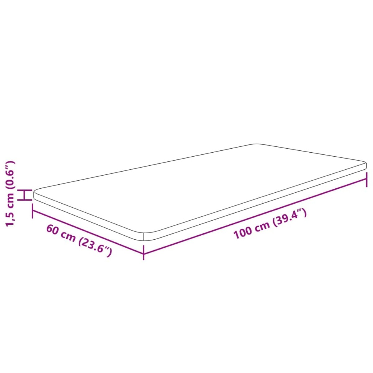 vidaXL Πάγκος Μπάνιου Αν. Καφέ 100x60x1,5 εκ. Επεξ. Μασίφ Ξύλο