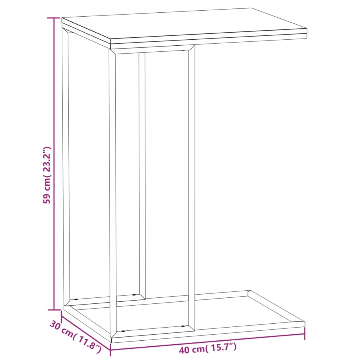vidaXL Τραπέζι Βοηθητικό Λευκό 40 x 30 x 59 εκ. από Επεξεργασμένο Ξύλο