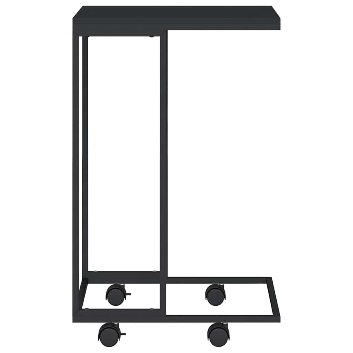 vidaXL Βοηθητικό Τραπέζι με Ρόδες Μαύρο 40x30x63,5 εκ. Επεξ. Ξύλο