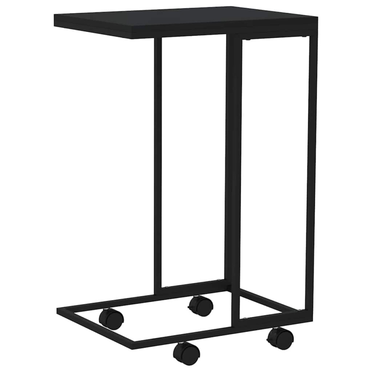vidaXL Βοηθητικό Τραπέζι με Ρόδες Μαύρο 40x30x63,5 εκ. Επεξ. Ξύλο