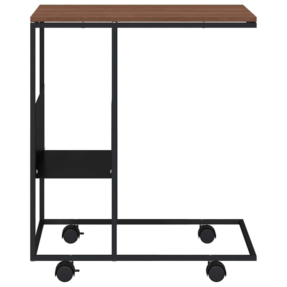 vidaXL Βοηθητικό Τραπέζι με Ρόδες Μαύρο 55 x 36 x 63,5 εκ. Επεξ. Ξύλο