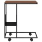 vidaXL Βοηθητικό Τραπέζι με Ρόδες Μαύρο 55 x 36 x 63,5 εκ. Επεξ. Ξύλο