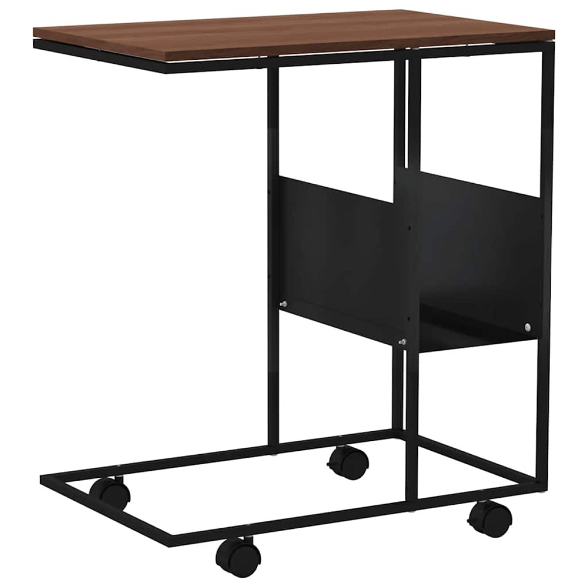 vidaXL Βοηθητικό Τραπέζι με Ρόδες Μαύρο 55 x 36 x 63,5 εκ. Επεξ. Ξύλο