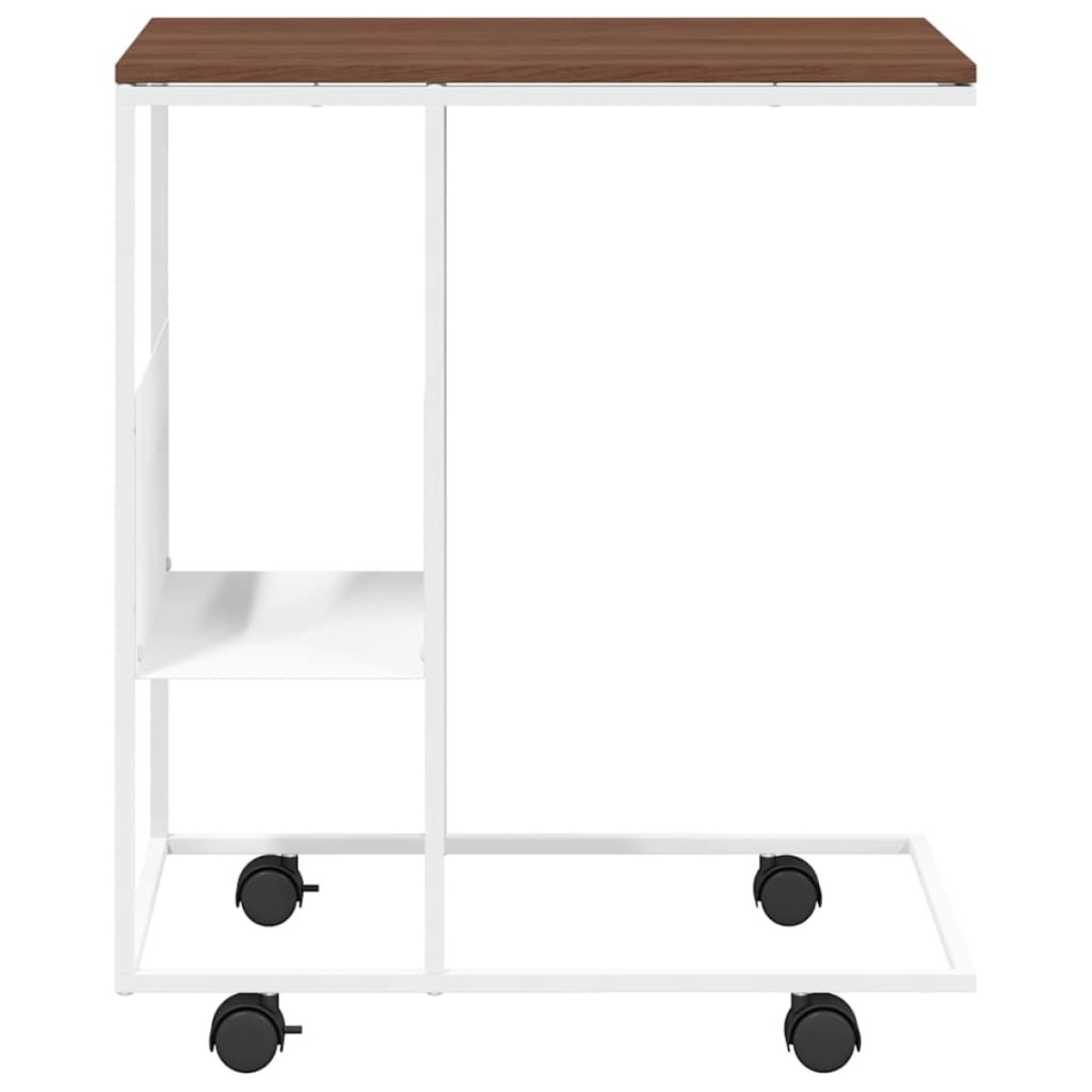 vidaXL Βοηθητικό Τραπέζι με Ρόδες Λευκό 55 x 36 x 63,5 εκ. Επεξ. Ξύλο
