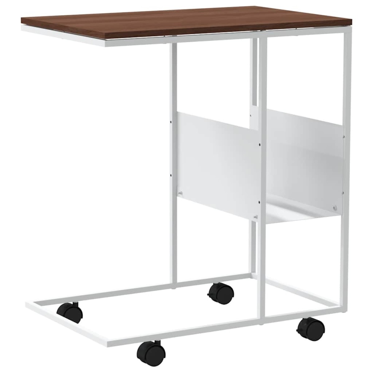 vidaXL Βοηθητικό Τραπέζι με Ρόδες Λευκό 55 x 36 x 63,5 εκ. Επεξ. Ξύλο