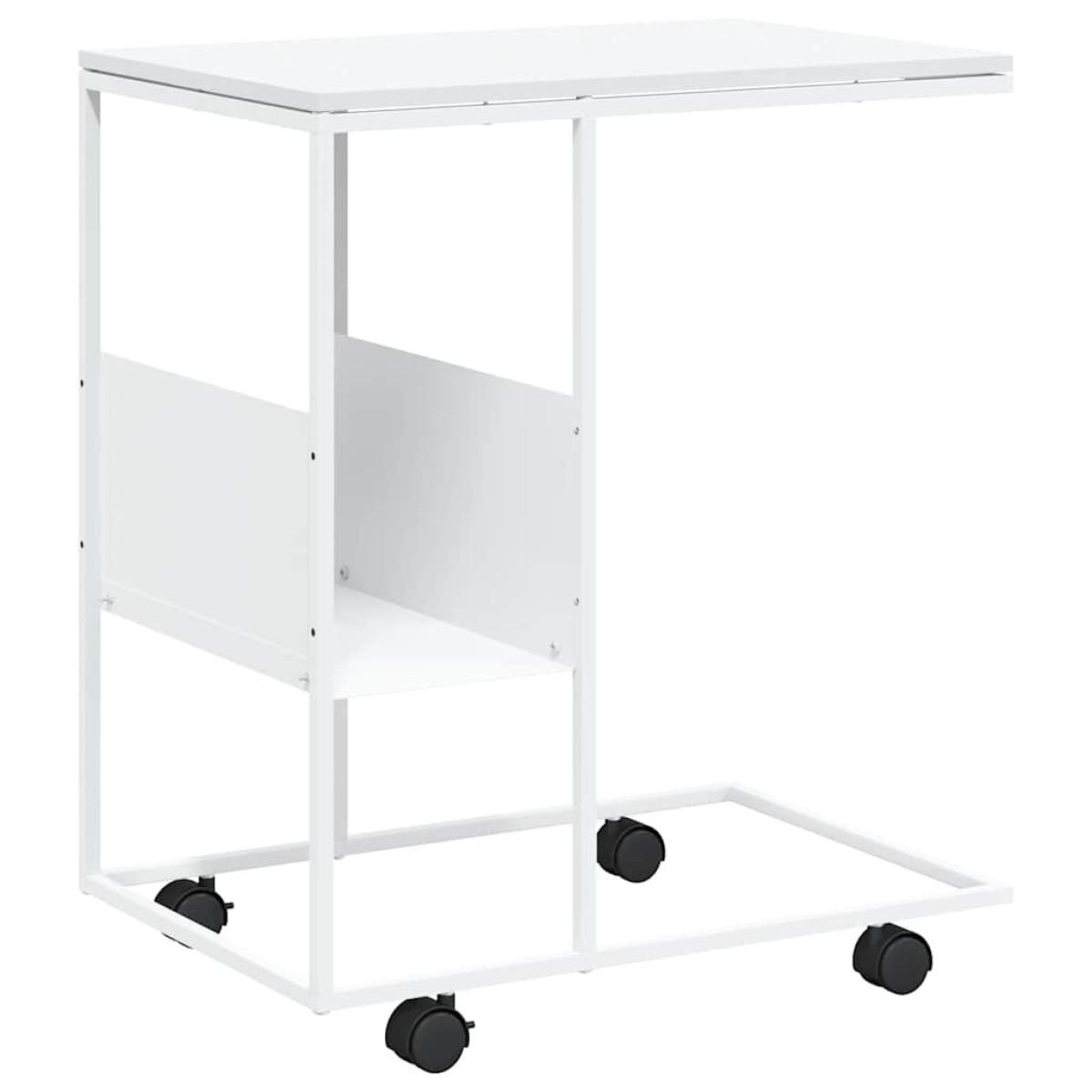 vidaXL Βοηθητικό Τραπέζι με Ρόδες Λευκό 55x36x63,5 εκ. Επεξεργ. Ξύλο