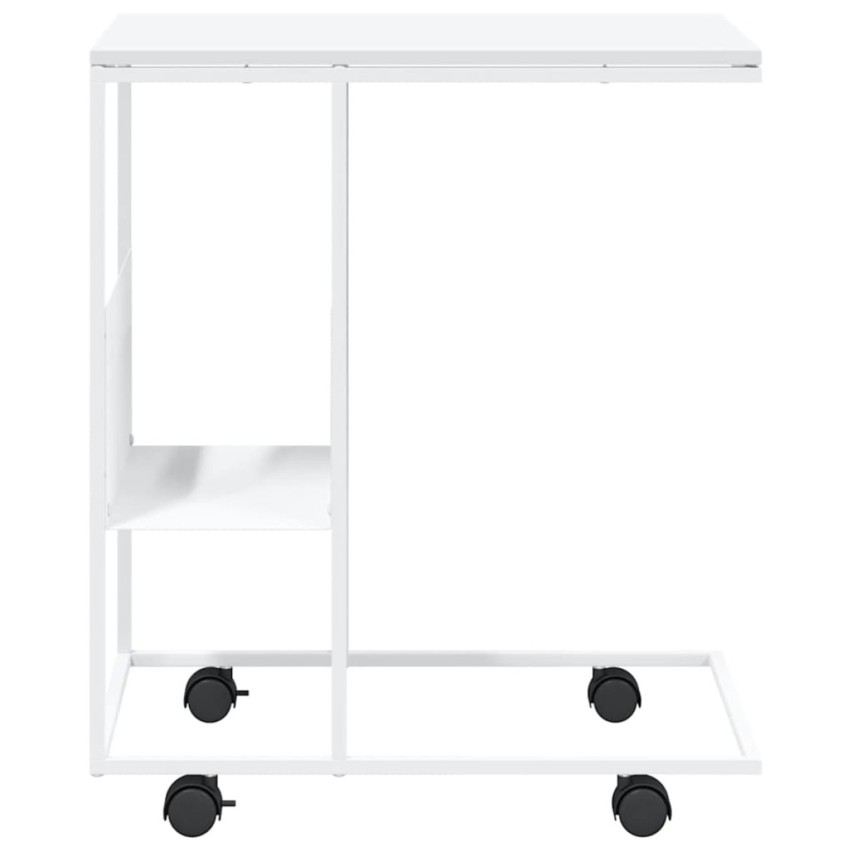 vidaXL Βοηθητικό Τραπέζι με Ρόδες Λευκό 55x36x63,5 εκ. Επεξεργ. Ξύλο