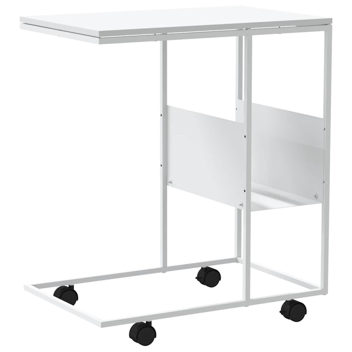 vidaXL Βοηθητικό Τραπέζι με Ρόδες Λευκό 55x36x63,5 εκ. Επεξεργ. Ξύλο