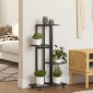 vidaXL Βάση Λουλουδιών 4 Επιπέδων με Ρόδες 44x23x80 εκ. Μαύρη Σίδερο