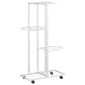 vidaXL Βάση Λουλουδιών 4 Επιπέδων με Ρόδες 44x23x80 εκ. Λευκή Σίδερο