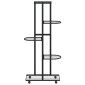 vidaXL Βάση Λουλουδιών 5 Επιπέδων με Ρόδες 83x25x103,5 εκ Μαύρη Σίδερο