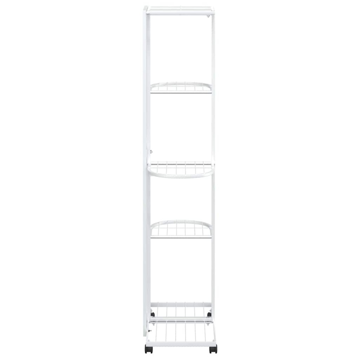 vidaXL Βάση Λουλουδιών 5 Επιπέδων με Ρόδες 83x25x103,5 εκ Λευκή Σίδερο